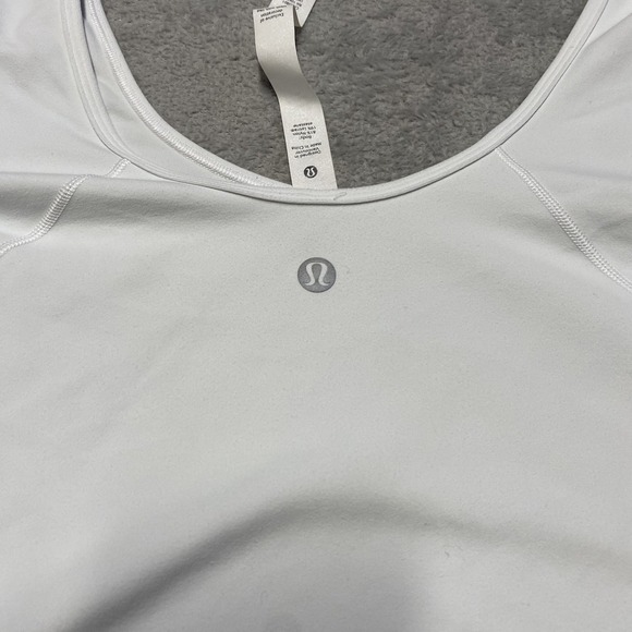Lululemon Align Long Sleeve Shirt Womens 10 White V Neck NULU Tight Cropped - Picture 7 of 7